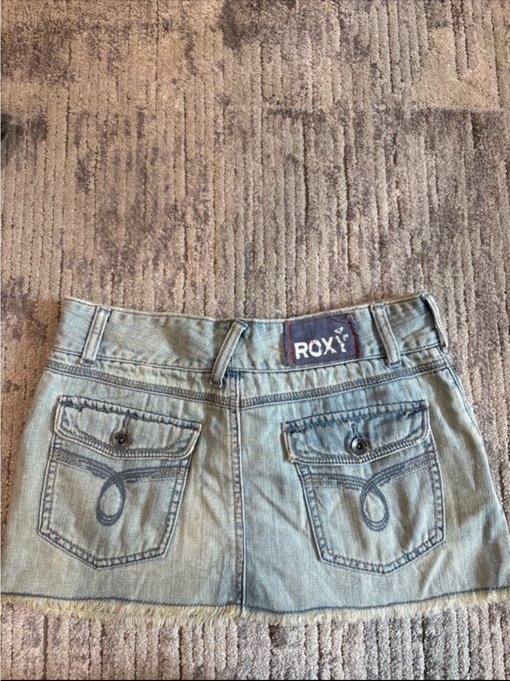 Roxy Faded Blue Denim Mini Skirt